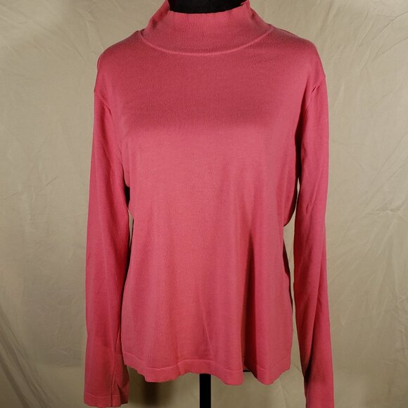 Talbots Pink Mock Turtleneck Sweater, Size L - Picture 1 of 4